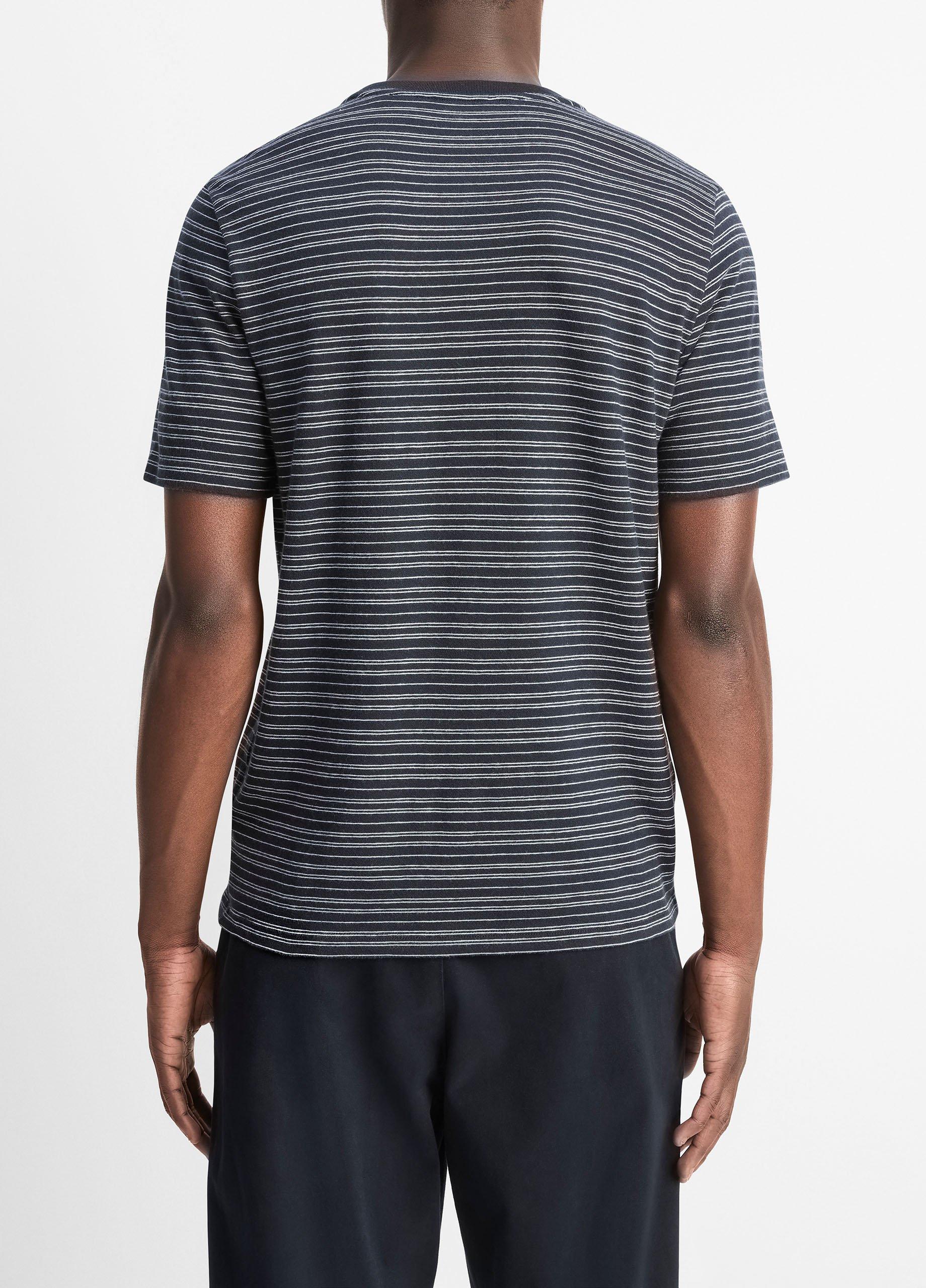 Striped Loose-Knit Cotton T-Shirt image number 2