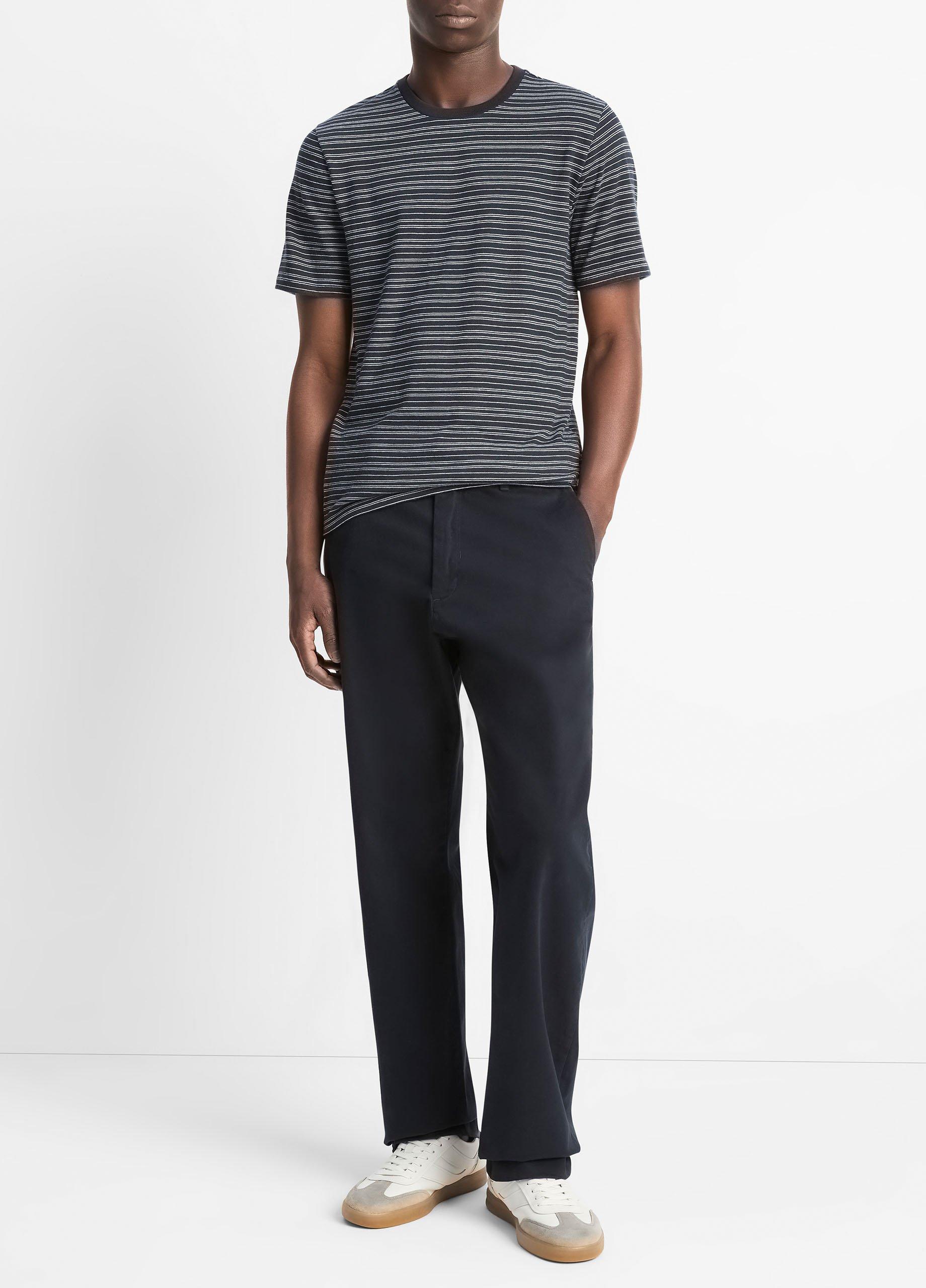 Striped Loose-Knit Cotton T-Shirt image number 3