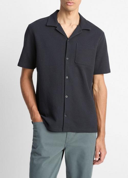 Seersucker-Knit Cotton Cabana Shirt