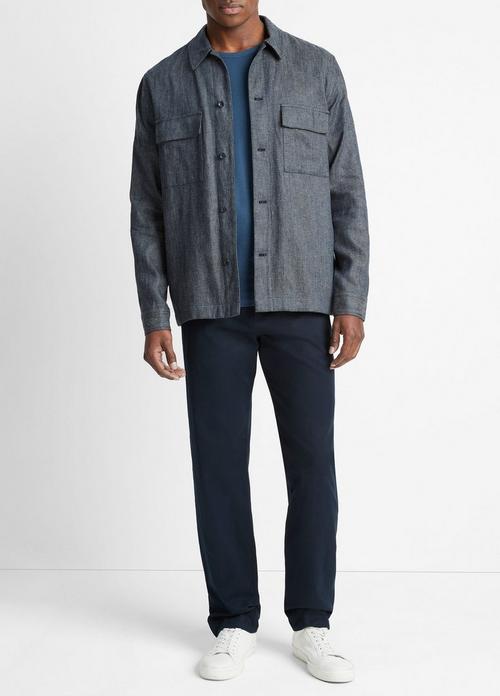 Linen-Cotton Twill Shirt Jacket