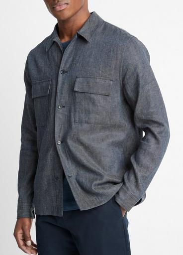 Linen-Cotton Twill Shirt Jacket image number 2