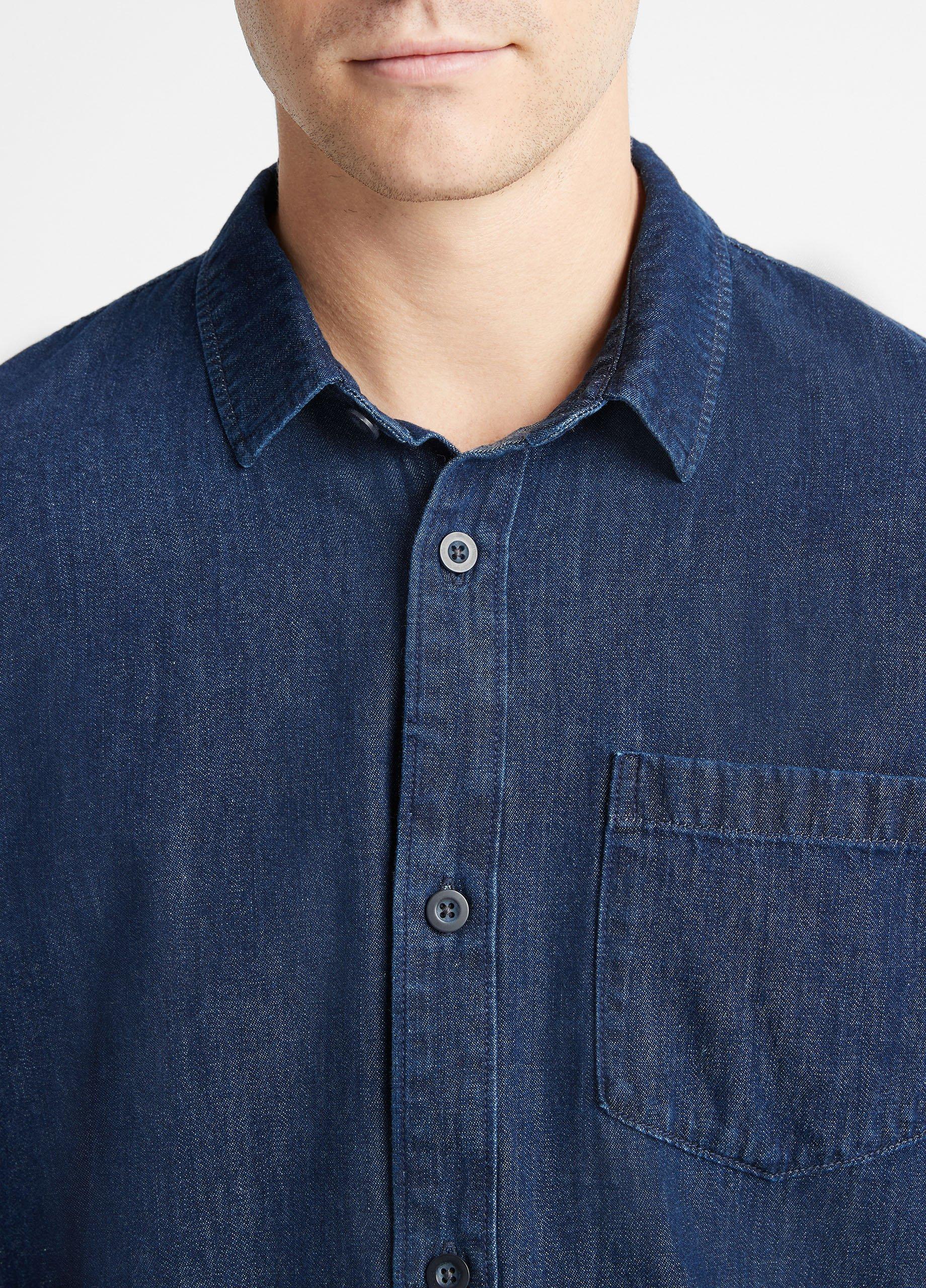 Denim Long-Sleeve Shirt in Long Sleeve | Vince