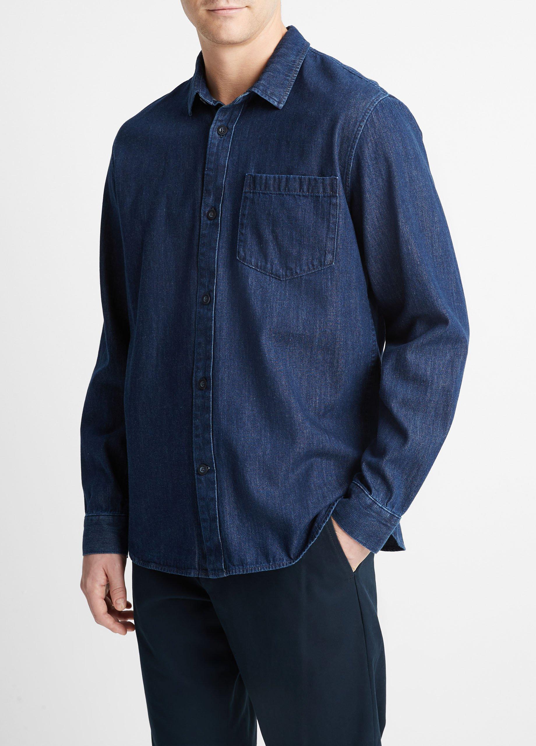 Denim Long-Sleeve Shirt in Long Sleeve | Vince