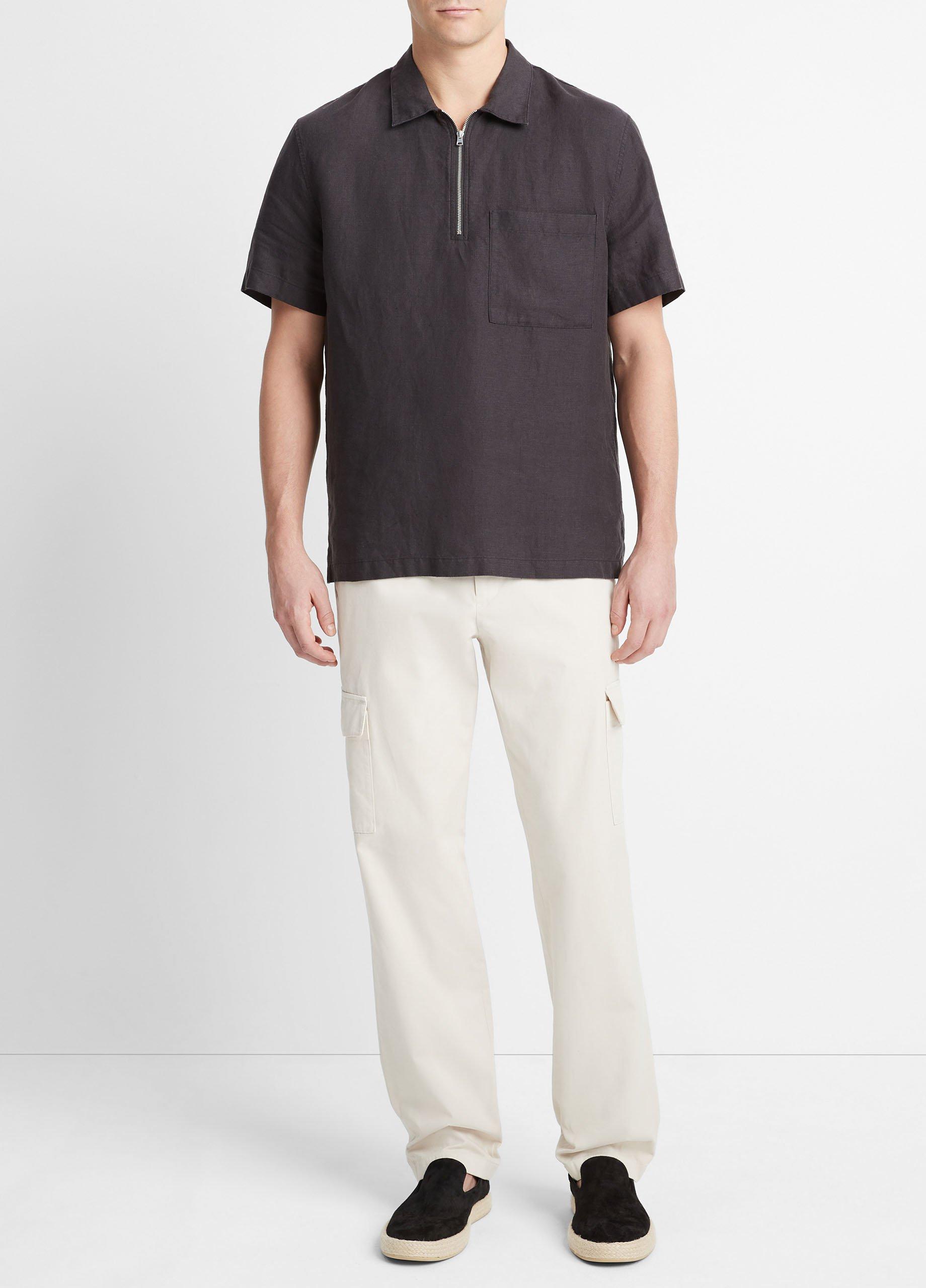 Hemp Quarter-Zip Short-Sleeve Shirt