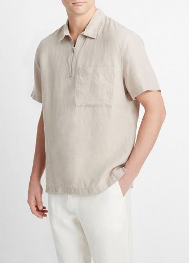 Hemp Quarter-Zip Short-Sleeve Shirt image number 2