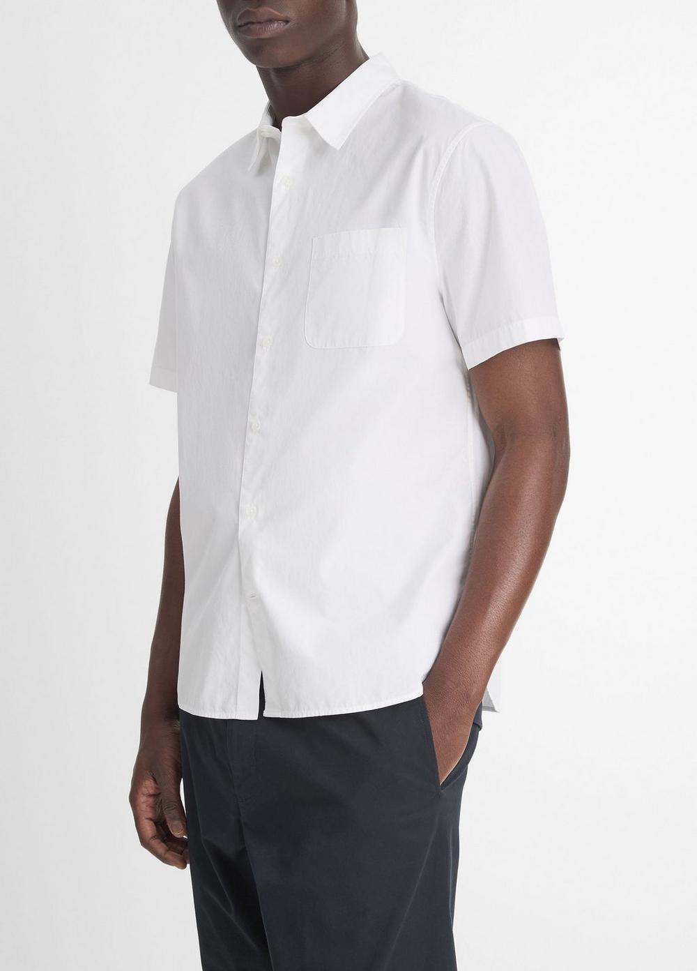 Garment Dye Cotton Poplin Button-Front Shirt in Vince Garment Dye Cotton Poplin Button-Front Shirt in Vince