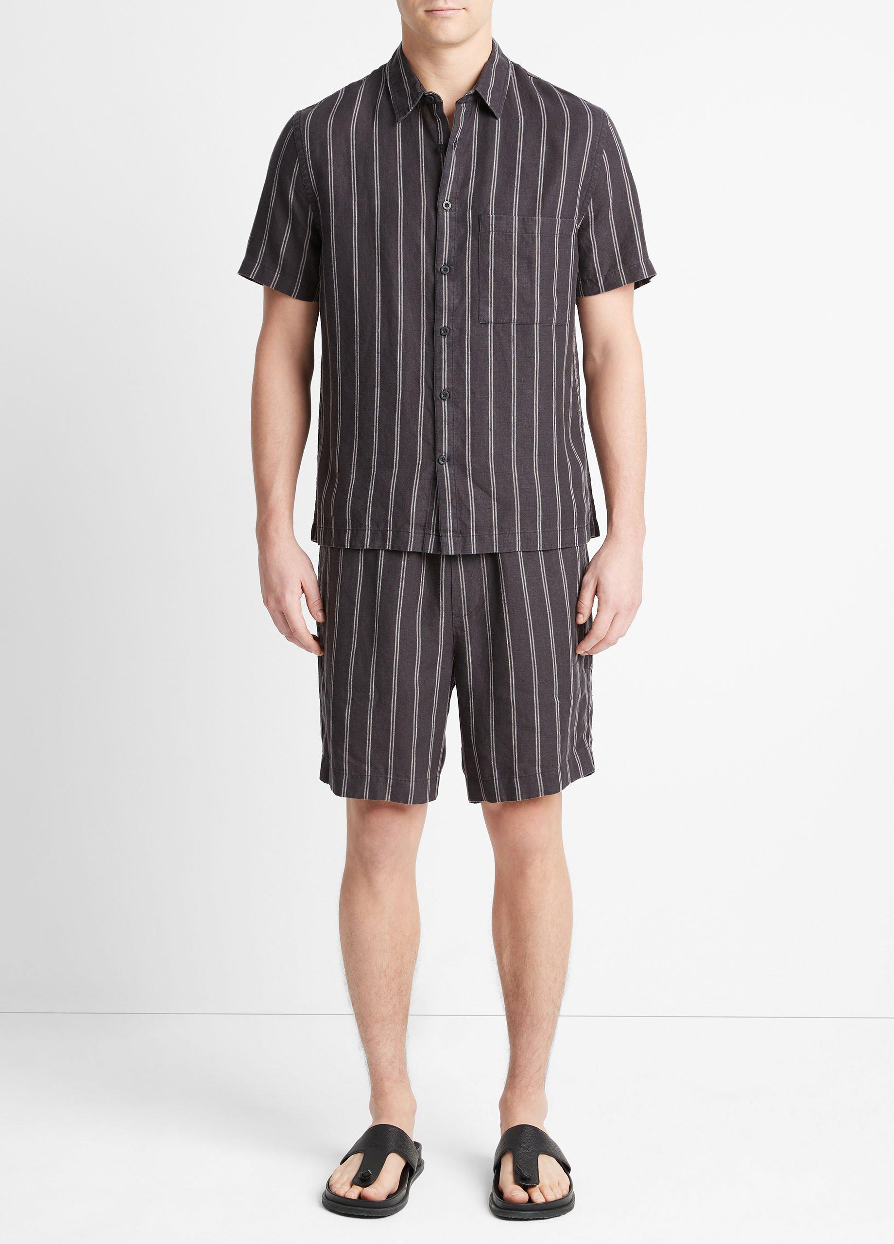 Moonbay Stripe Hemp Short-Sleeve Shirt image number 0