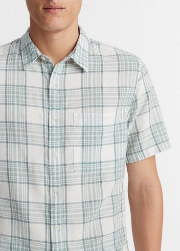 Kino Plaid Linen-Cotton Short-Sleeve Shirt image number 1