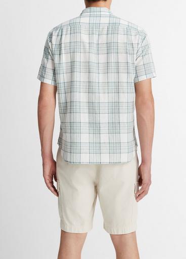 Kino Plaid Linen-Cotton Short-Sleeve Shirt image number 3