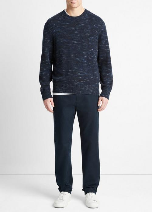 Space Dye Wool-Cashmere Crew Neck Sweater