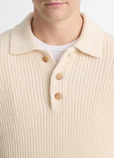 Italian Cotton-Blend Shaker Polo Sweater image number 1