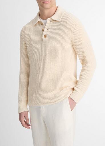 Italian Cotton-Blend Shaker Polo Sweater image number 2