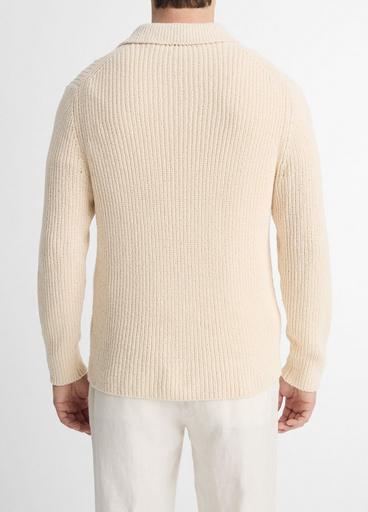 Italian Cotton-Blend Shaker Polo Sweater image number 3