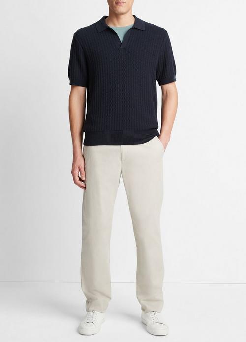 Crafted Rib Cotton-Cashmere Johnny Collar Sweater