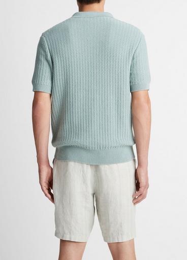 Crafted Rib Cotton-Cashmere Johnny Collar Sweater in Sweaters | Vince