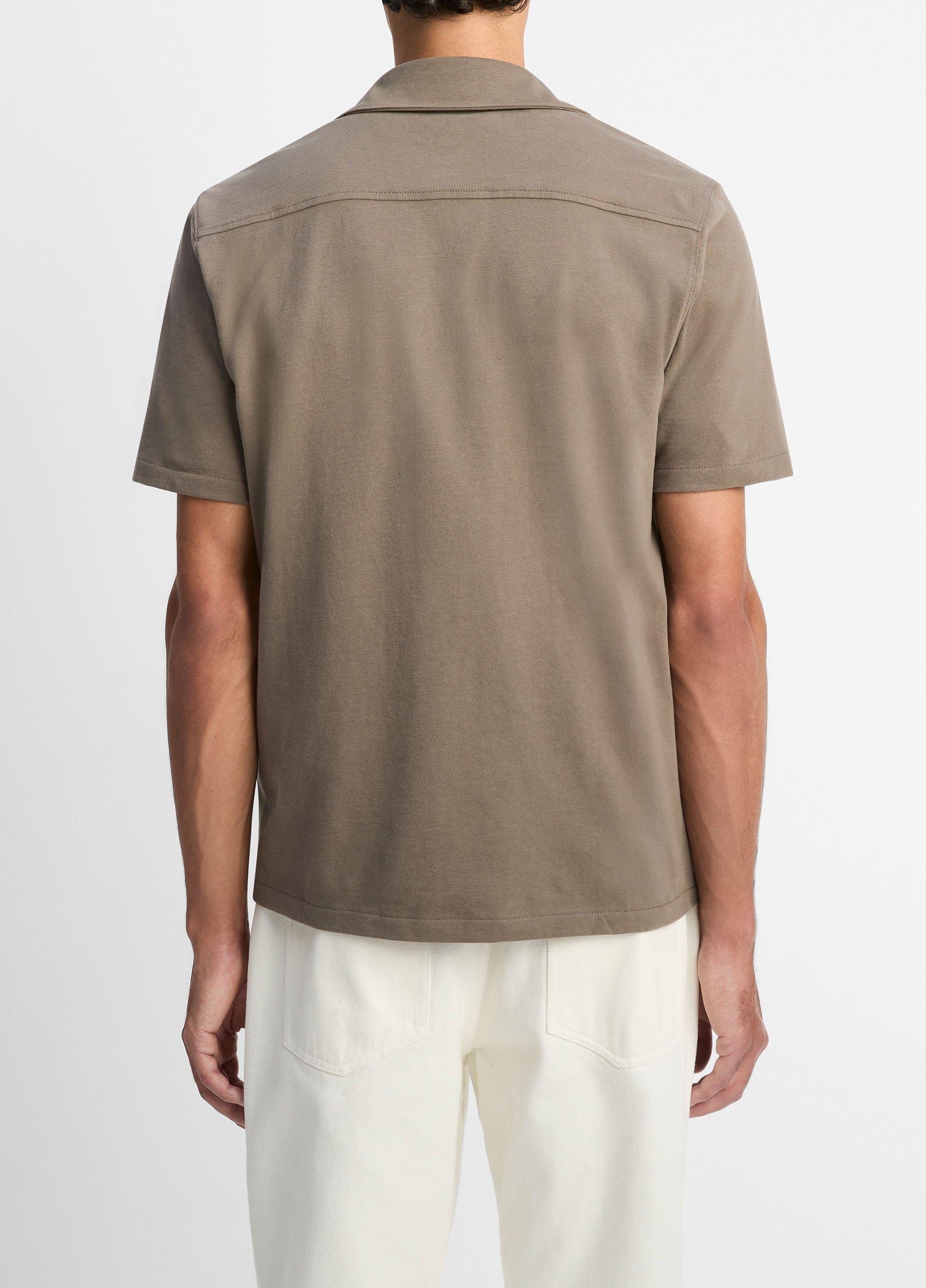 Sueded Cotton Jersey Button-Front Shirt image number 2