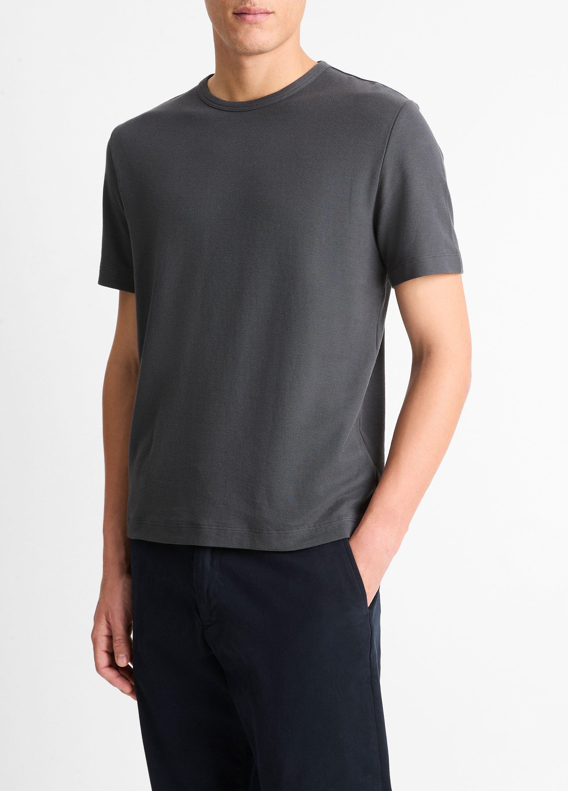 Pima Cotton Piqu&eacute; Crew Neck T-Shirt image number 1