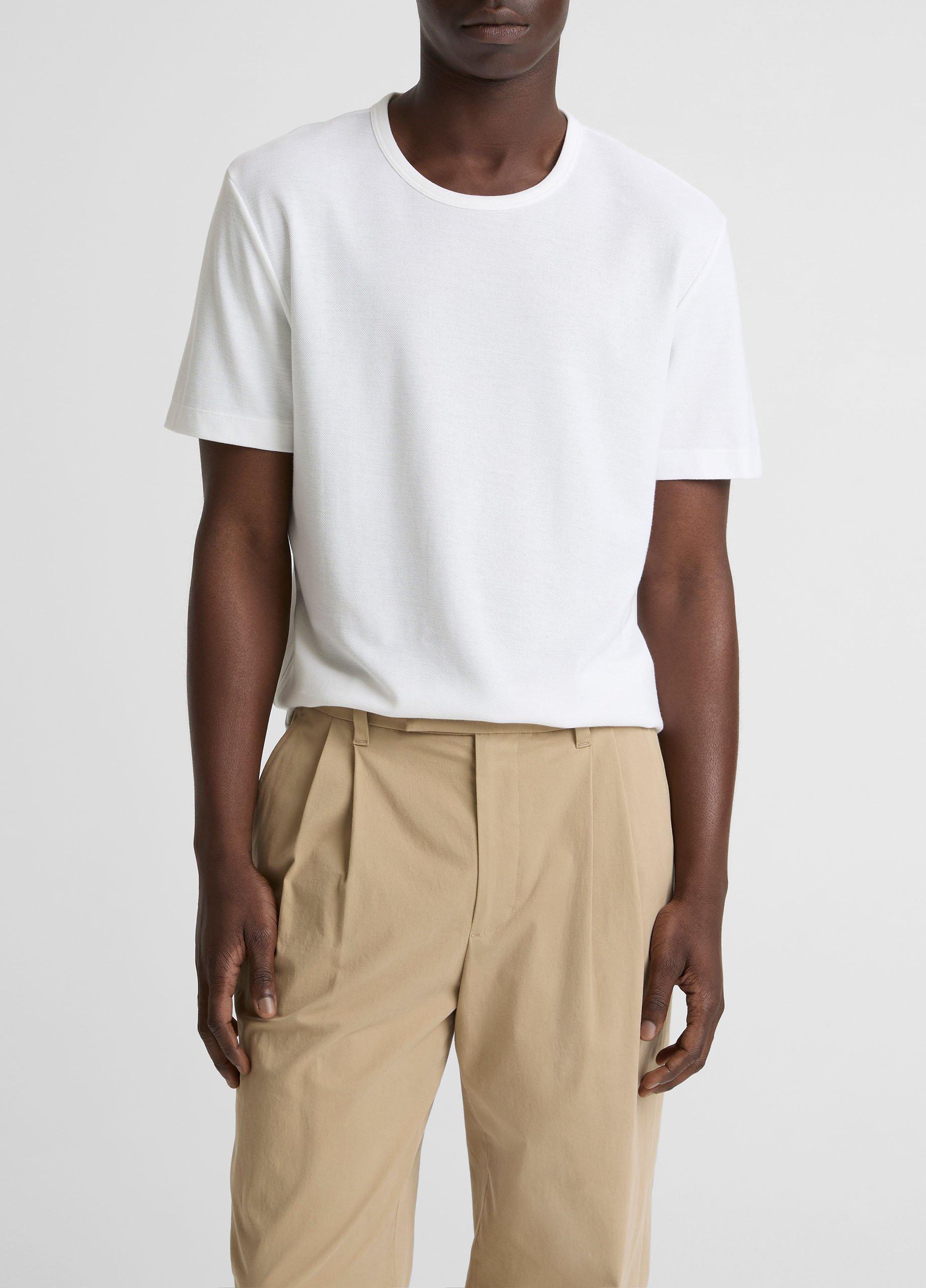 Pima Cotton Piqu&eacute; Crew Neck T-Shirt image number 0