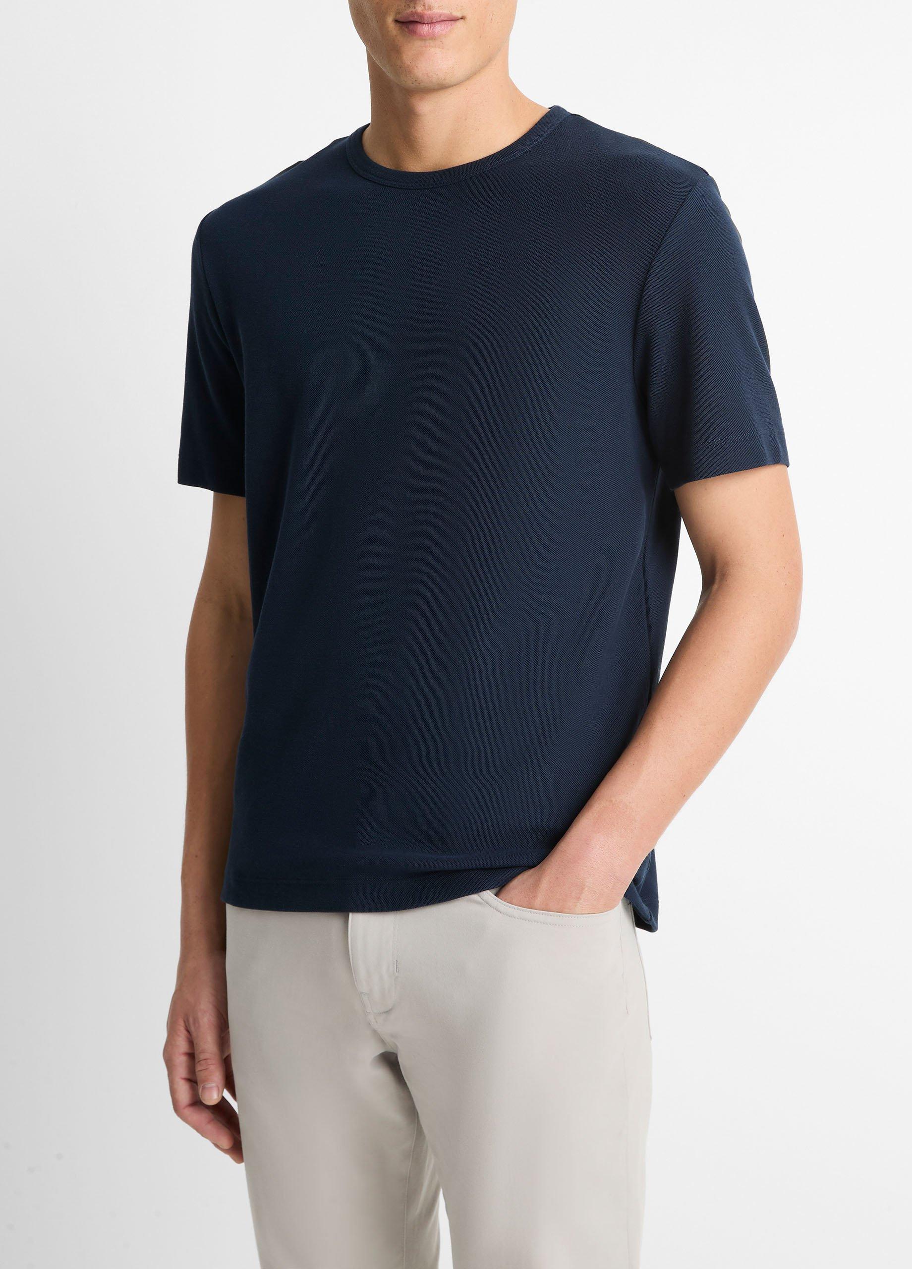 Pima Cotton Piqu&eacute; Crew Neck T-Shirt image number 1