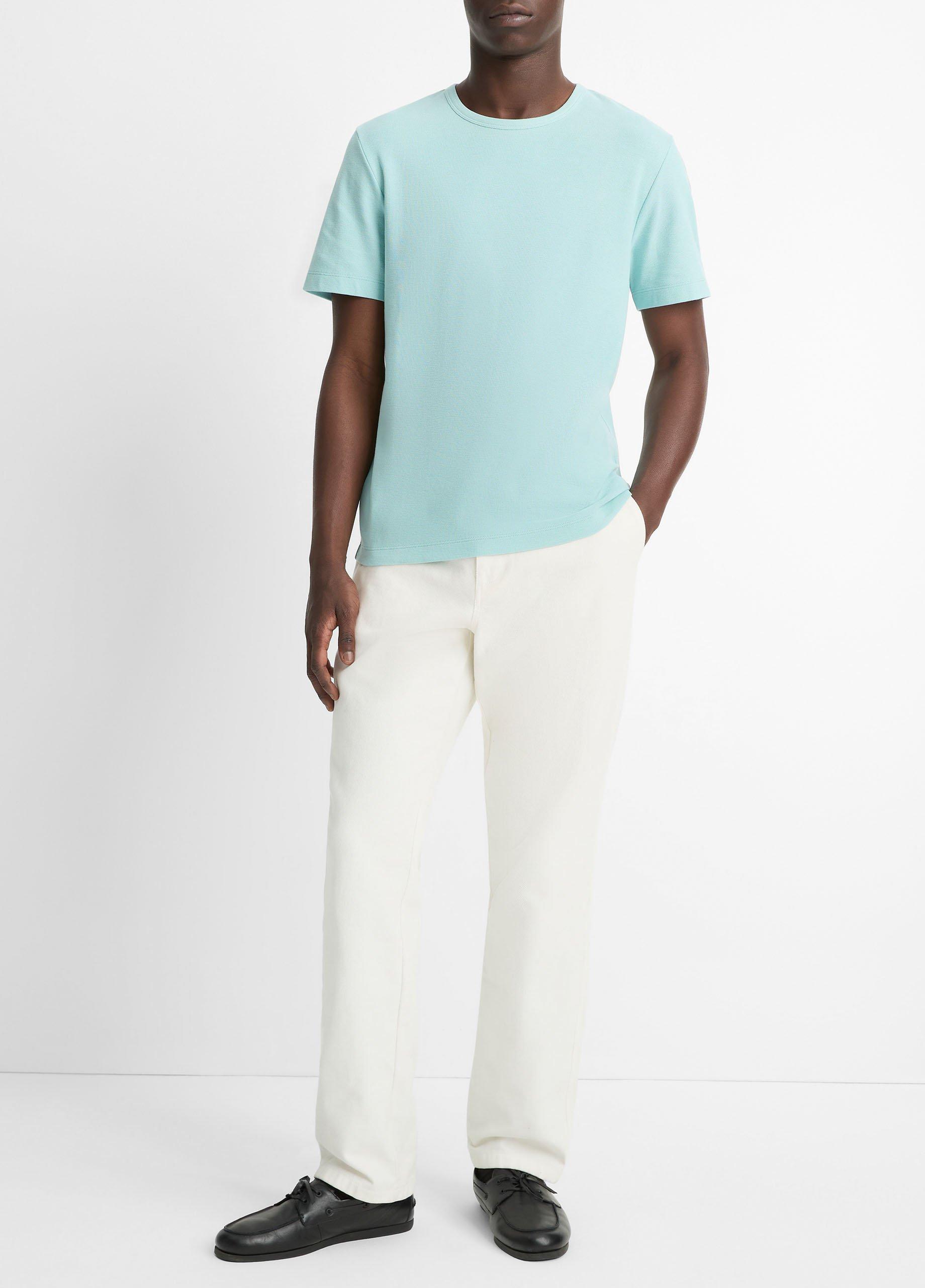 Pima Cotton Piqu&eacute; Crew Neck T-Shirt image number 3