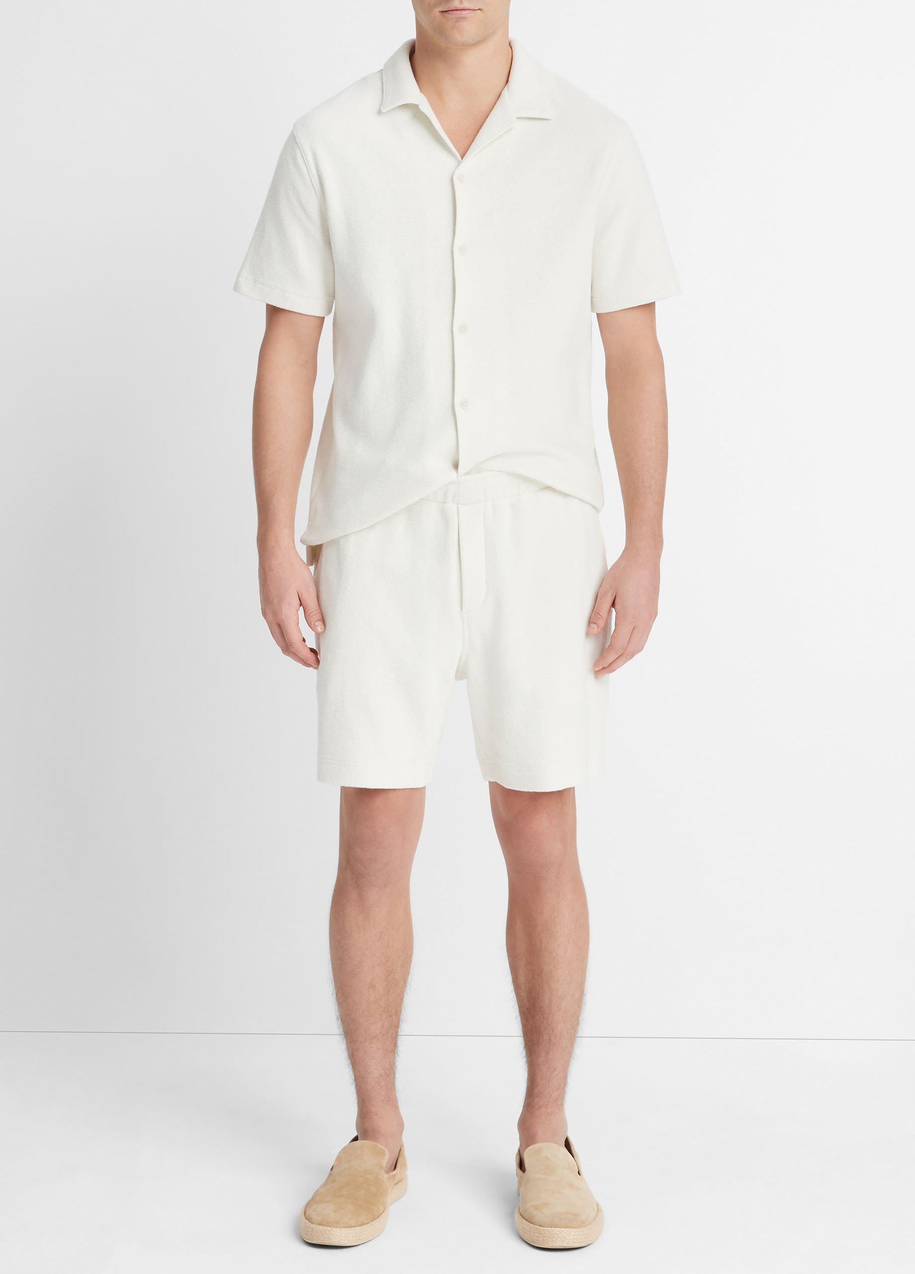【BAON】[unisex] Horton Summer Boucle Round Short Sleeve KT Bouclé Blouse - White - Ladies | H&M US