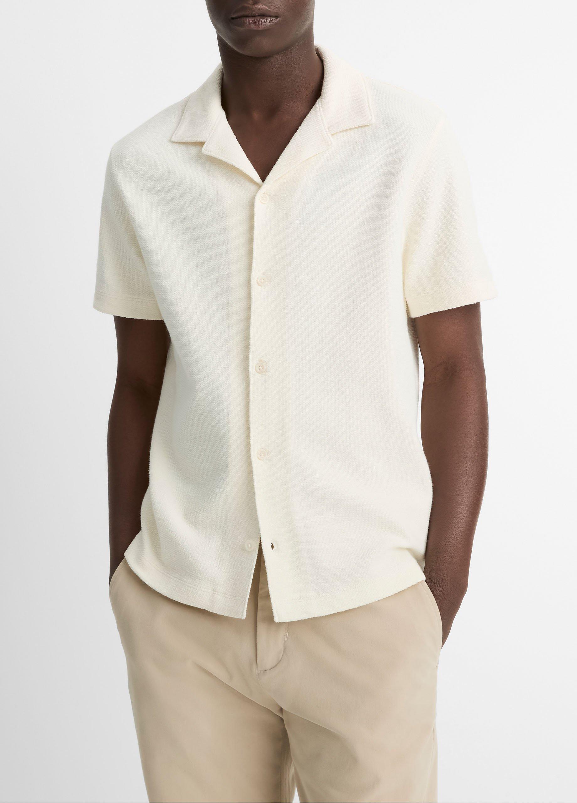 品質満点 Cabana Bouclé Cotton Shirt Vince | Sleeve Short in ブラインド