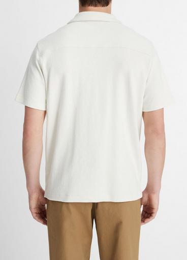 Bouclé Short-Sleeve Button-Front Shirt image number 3