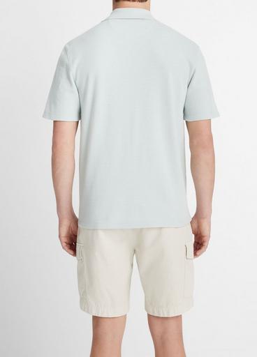 Variegated Jacquard Short-Sleeve Button-Front Shirt image number 3