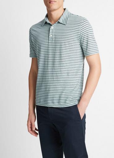Striped Linen Short-Sleeve Polo Shirt image number 2