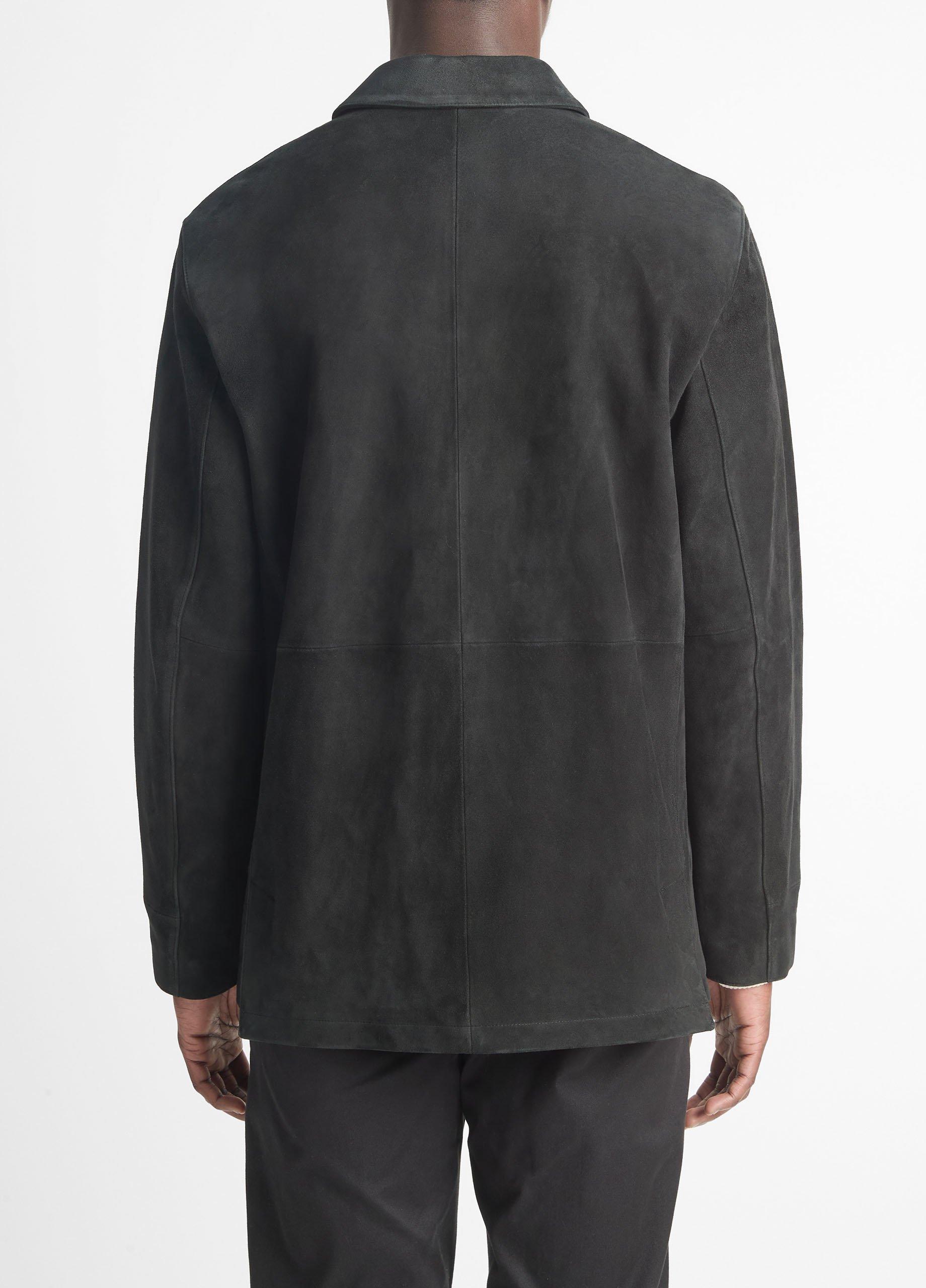 VINCE スエードジャケット メンズ M Vince Men's HEMP ZIP UP JACKET, SOFT CLAY, SMALL at Amazon