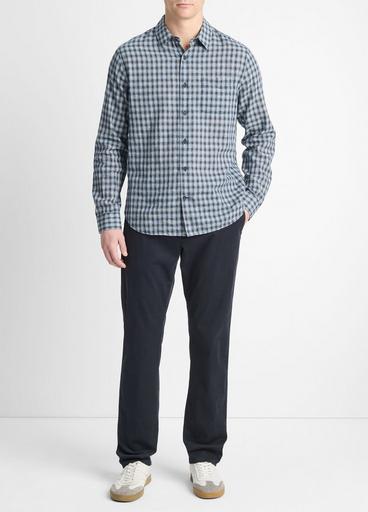Summit Plaid Linen-Cotton Long-Sleeve Shirt image number 0