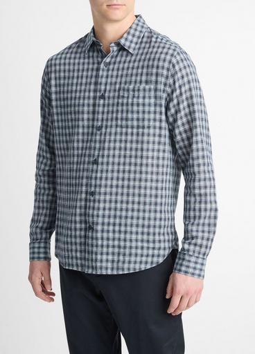 Summit Plaid Linen-Cotton Long-Sleeve Shirt image number 2