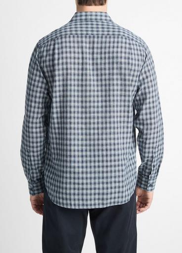 Summit Plaid Linen-Cotton Long-Sleeve Shirt image number 3