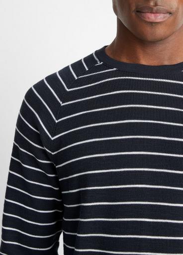 Striped Waffle Pima Cotton Long-Sleeve T-Shirt image number 1