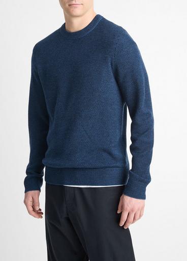 Two-Tone Merino Wool Mesh Sweater in Sweaters | Vince Two-Tone Merino Wool Mesh Sweater in Sweaters | Vince
