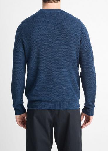 Two-Tone Merino Wool Mesh Sweater image number 3
