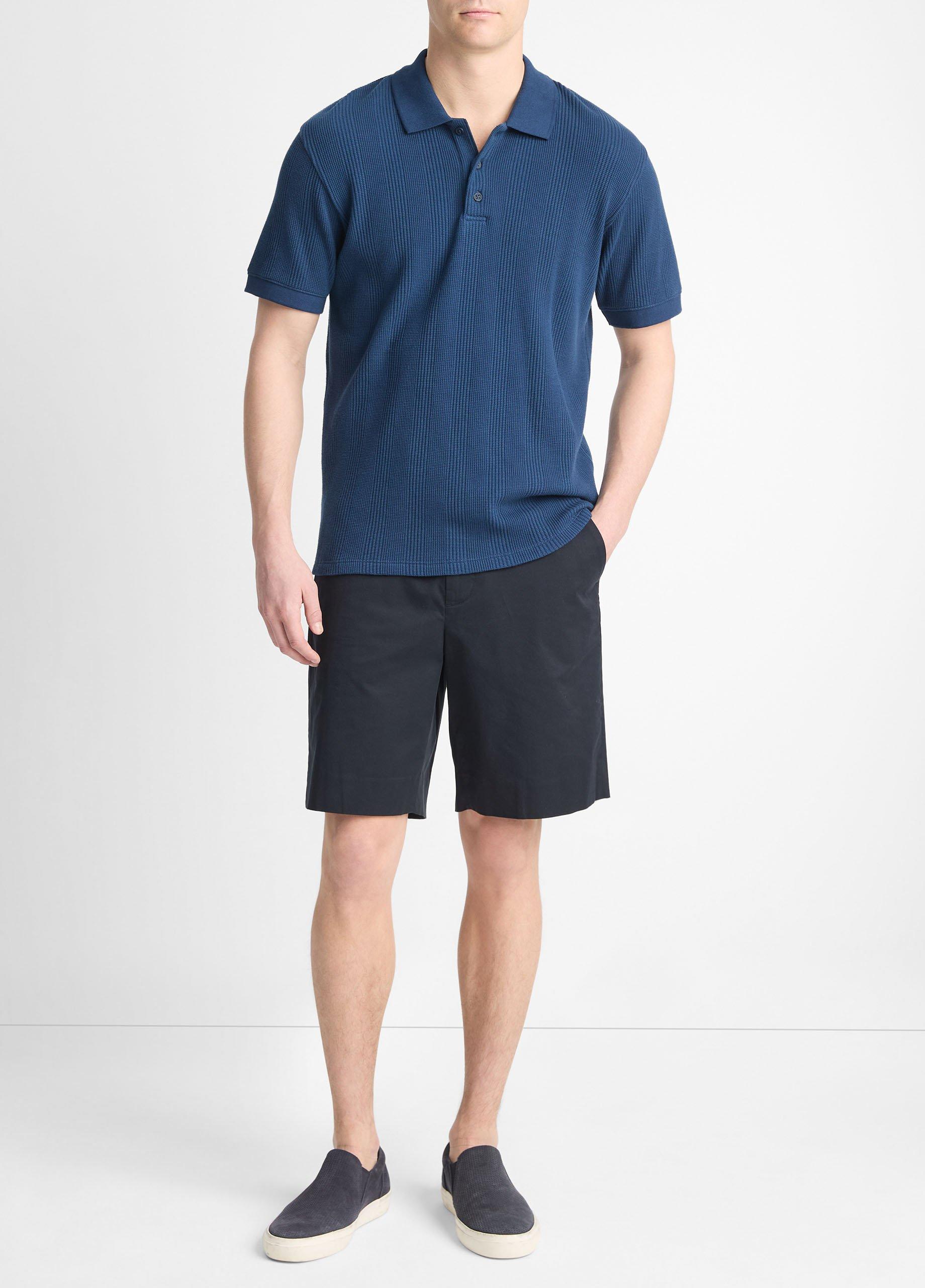 Variegated Pima Cotton Polo Shirt, Midnight Sky, Size XL Vince