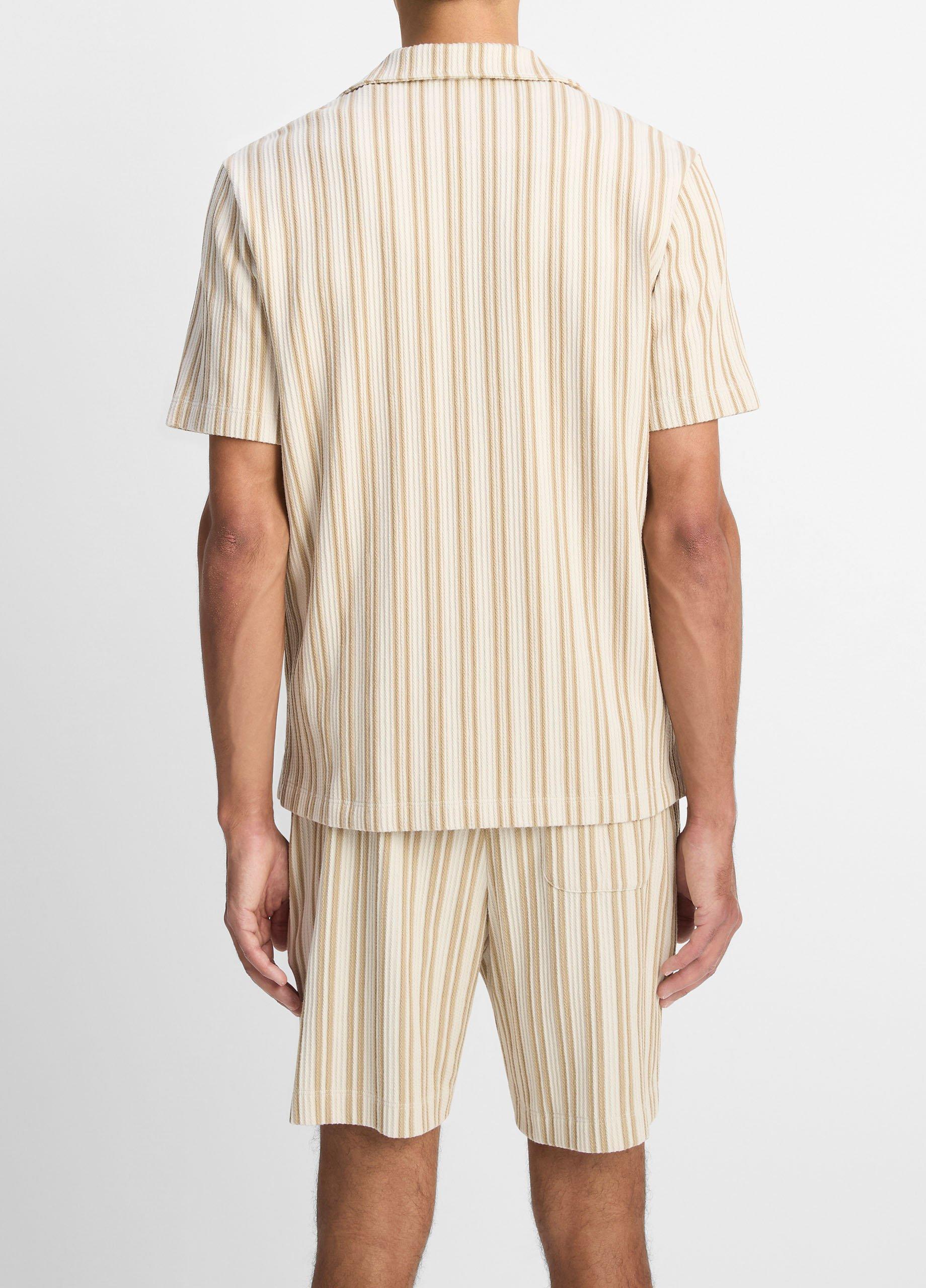 Jacquard-Stripe Cotton-Blend Button-Front Shirt image number 2