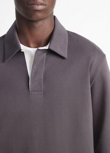 Brushed Pima Cotton Long-Sleeve Polo Shirt image number 1