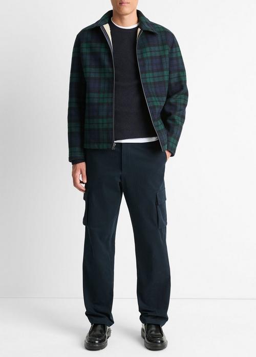 Sherpa-Lined Plaid Wool-Blend Jacket