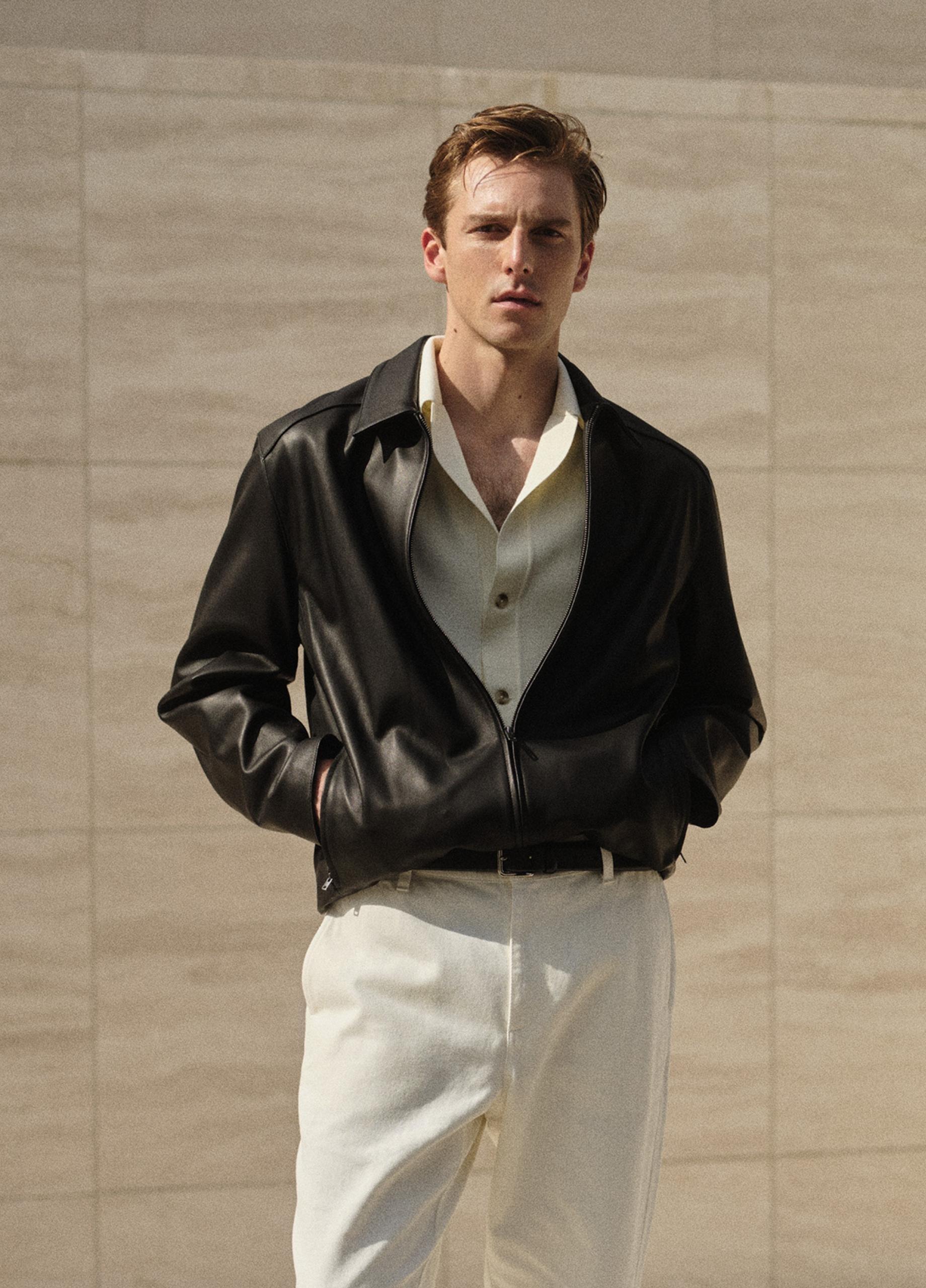 Leather Zip-Up Jacket in Leather Jackets | Vince