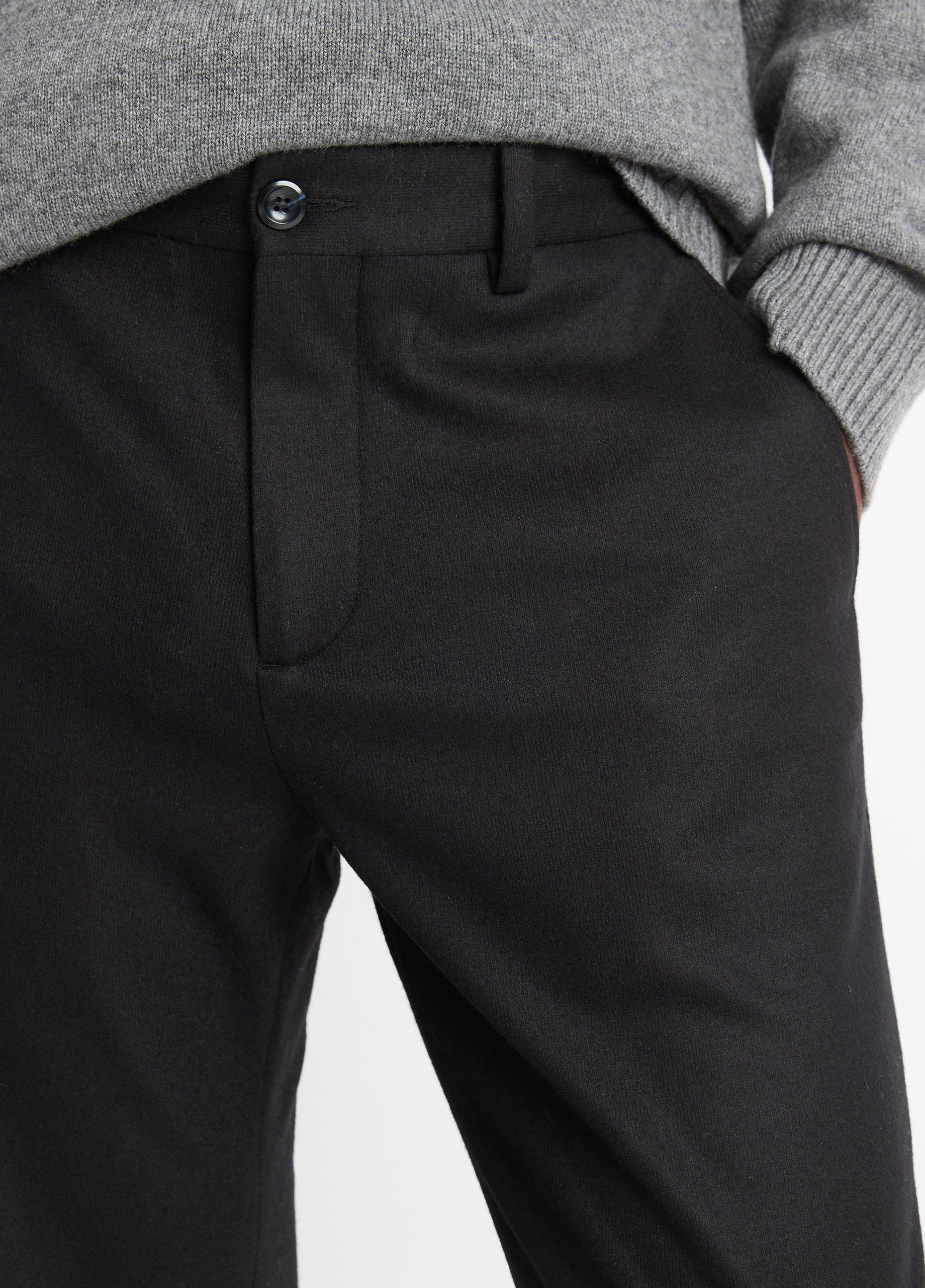 パンツ 00s black wool blend mode wide slacks ANOTHER TOMORROW Wool-blend wide-leg pants | NET-A-PORTER