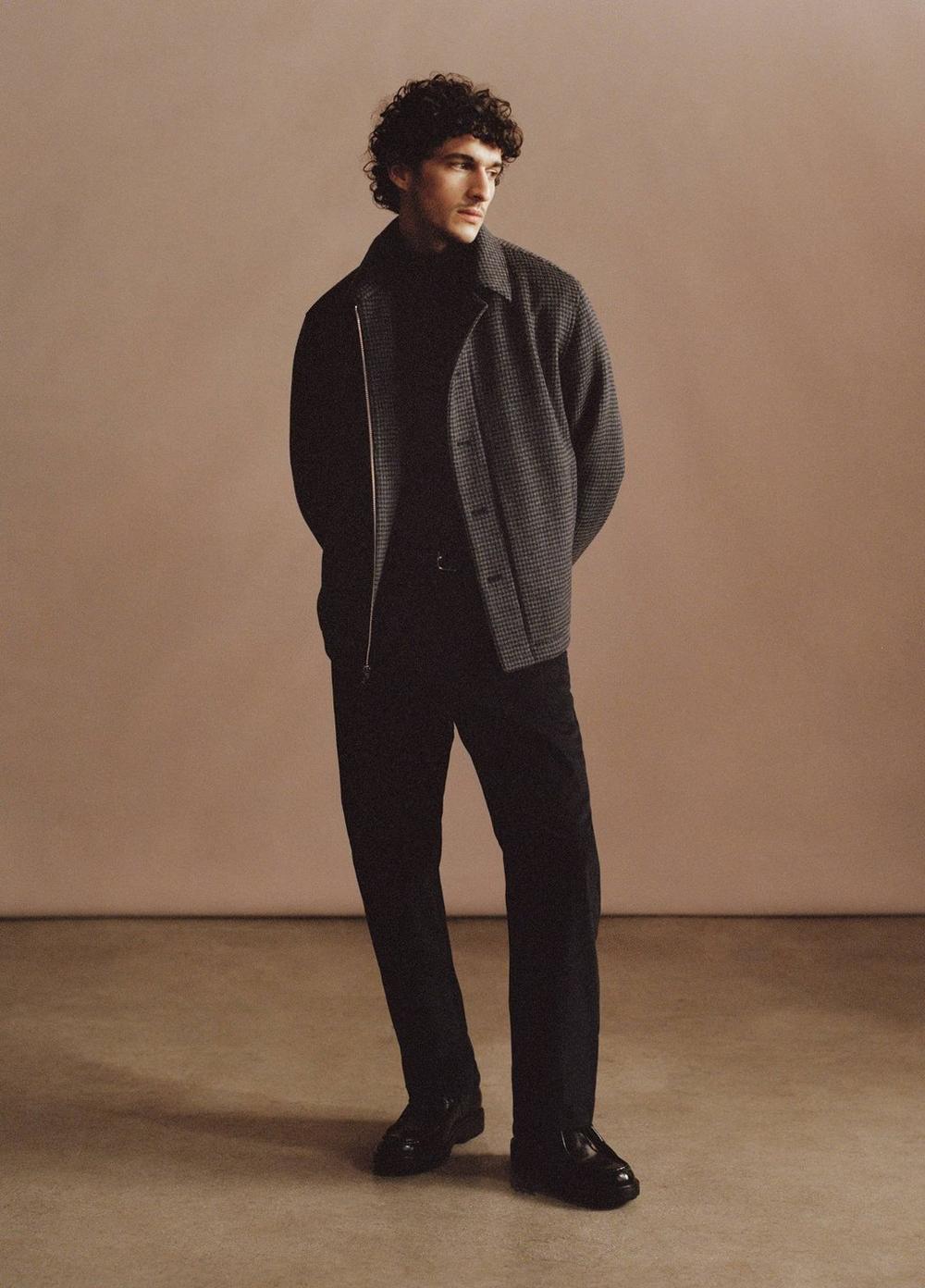 Houndstooth Wool-Blend Deck Jacket in Jackets & Outerwear Houndstooth Wool-Blend Deck Jacket in Jackets & Outerwear