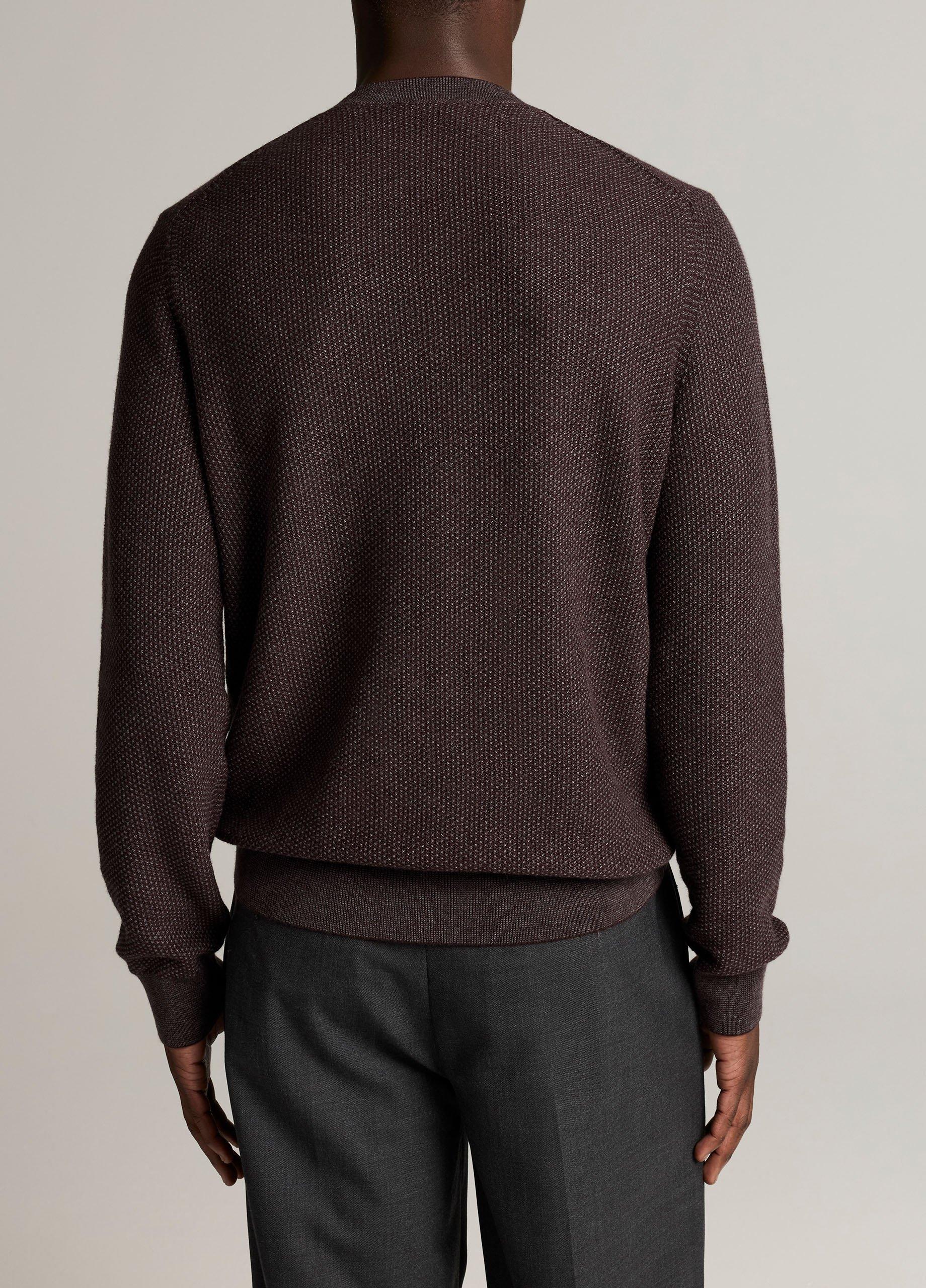 Geo-Jacquard Wool-Blend Crew Neck Sweater image number 2