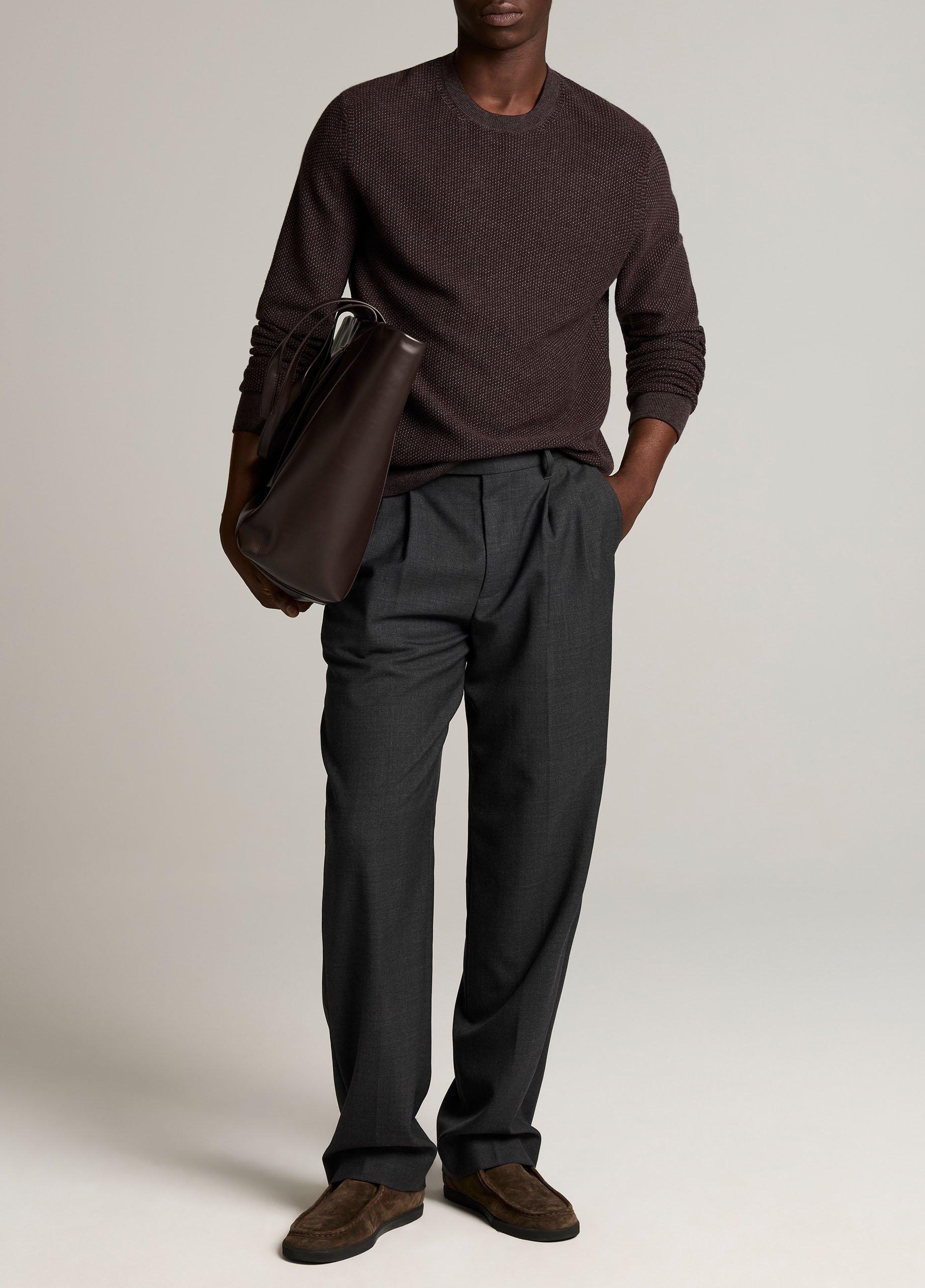 Geo-Jacquard Wool-Blend Crew Neck Sweater image number 3
