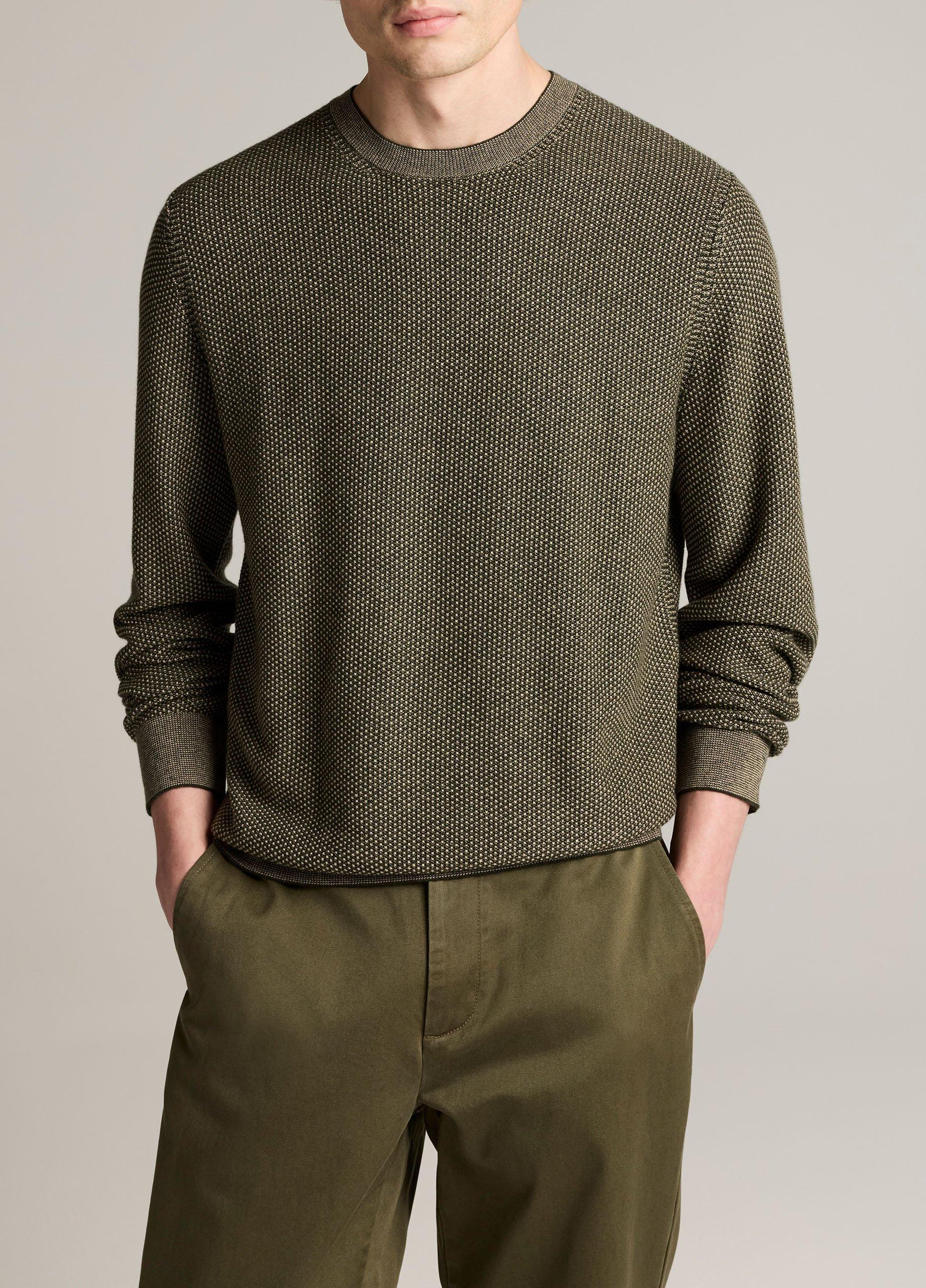 Geo-Jacquard Wool-Blend Crew Neck Sweater image number 0