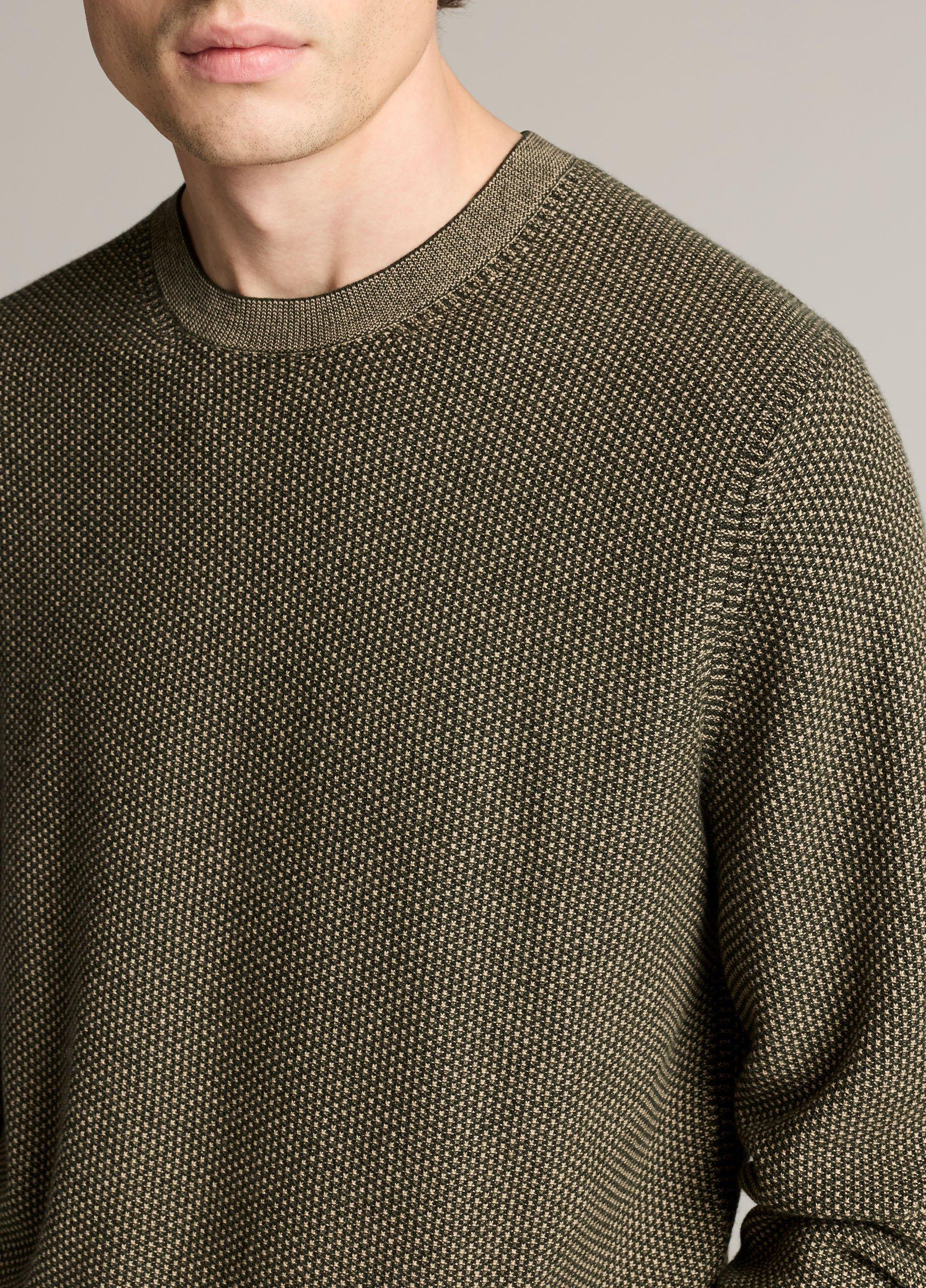 Geo-Jacquard Wool-Blend Crew Neck Sweater image number 1