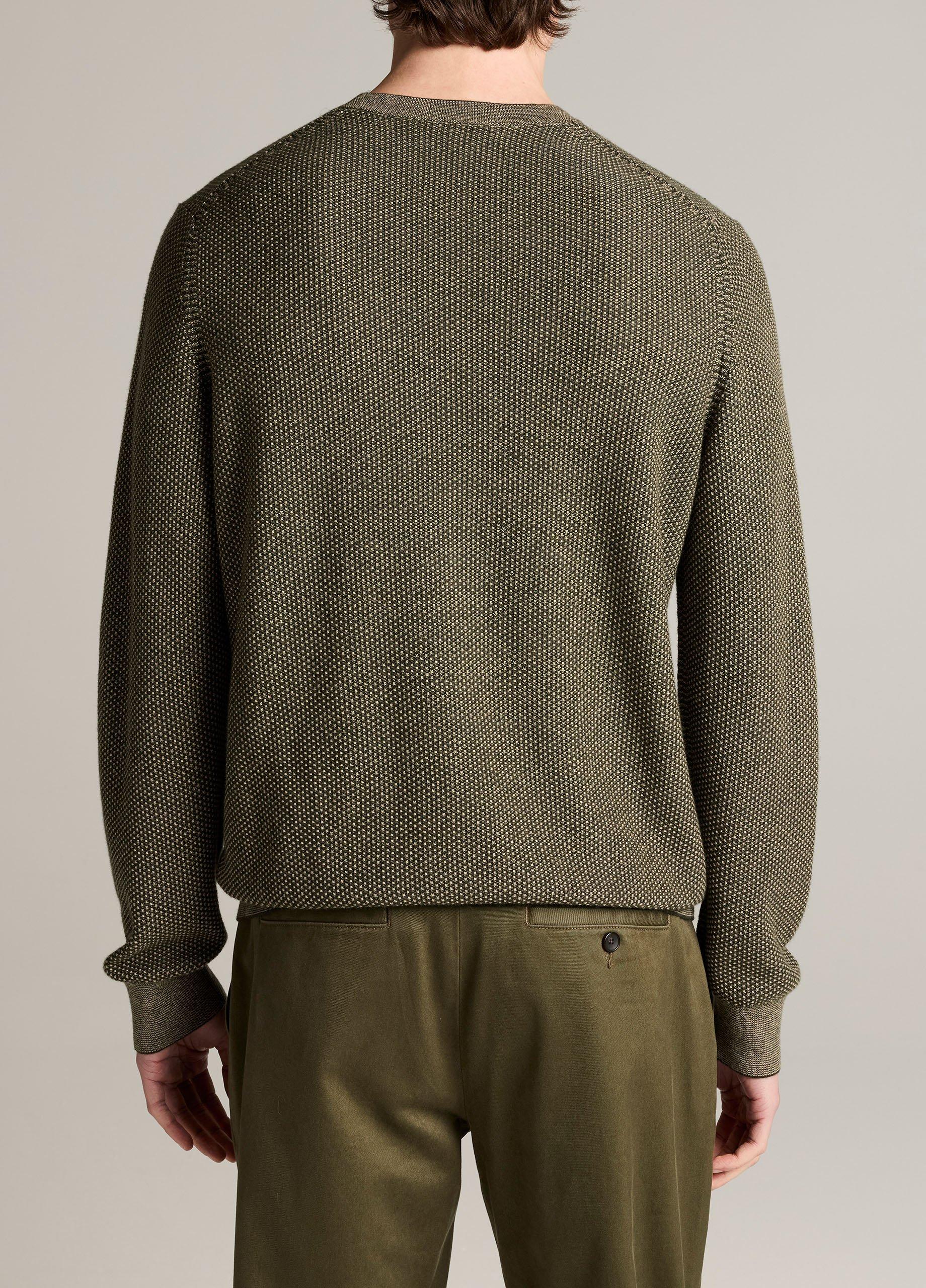 Geo-Jacquard Wool-Blend Crew Neck Sweater image number 2