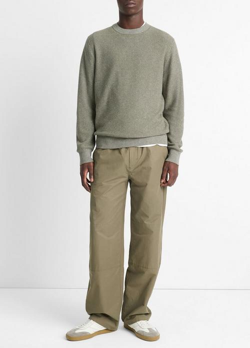 Geo-Jacquard Wool-Blend Crew Neck Sweater