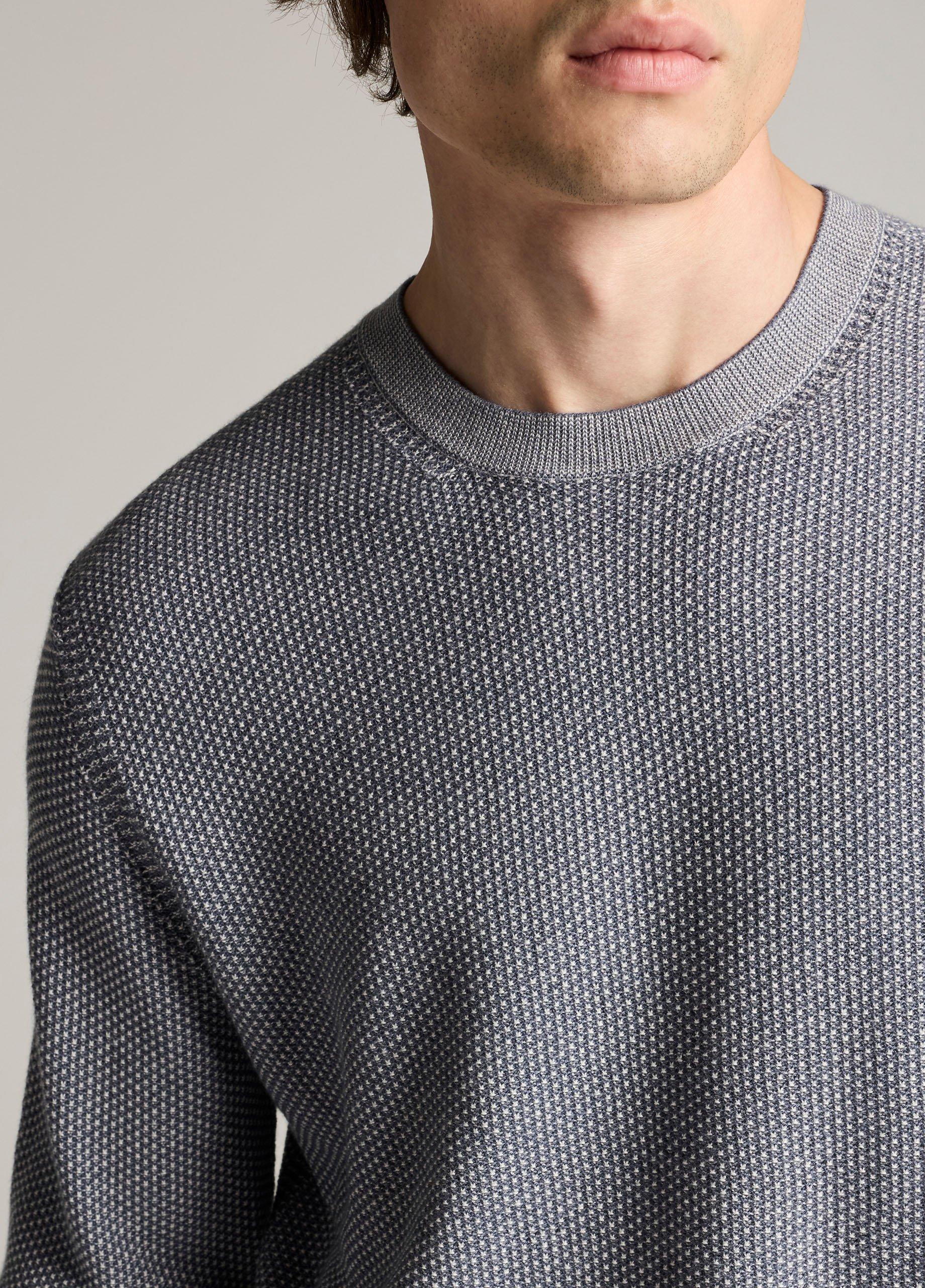 Geo-Jacquard Wool-Blend Crew Neck Sweater image number 1